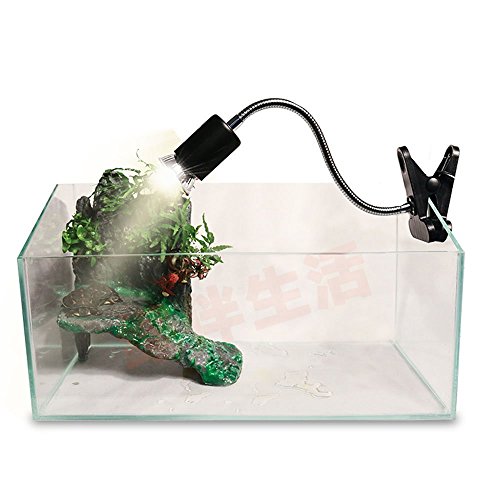 UVA/UVB Reptile Ceramic Heat Lamp - Pet Heating Bulb Holder Clamp - 110V-130V (White)