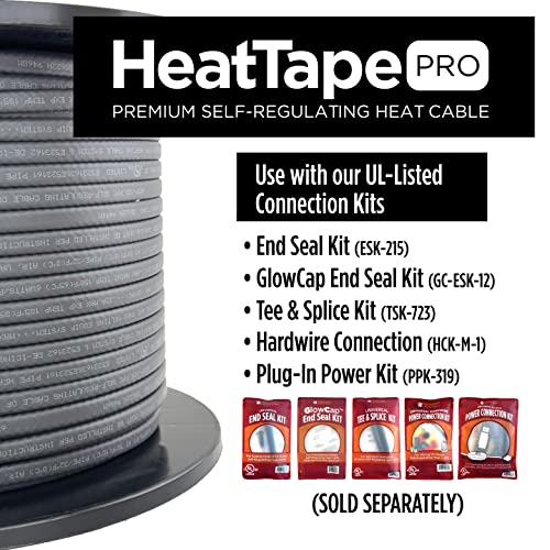 Heat Tape Pro - Self-Regulating Heat Cable - Long Term Ice Dam, Roofing, Gutter & Pipe Freeze Protection - 12 MM, 6 Watts Per Foot (1000, 120 Volt) - style: 1000 Feet