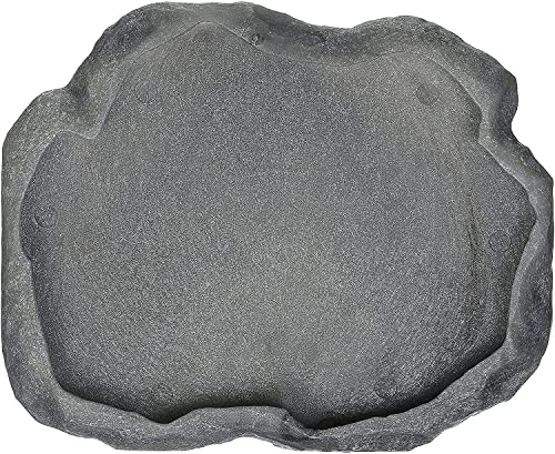 Zoo Med Reptile Rock Food Dish, Medium, 7.25"l x 6"w x 0.75"h, Colors may vary Black - size: Medium (7.25"l x 6"w x 0.75"h)