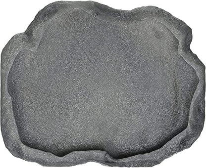 Zoo Med Reptile Rock Food Dish, Medium, 7.25"l x 6"w x 0.75"h, Colors may vary Black - size: Medium (7.25"l x 6"w x 0.75"h)