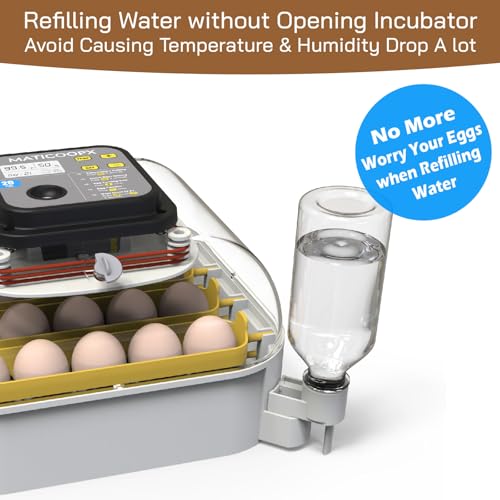 MATICOOPX 20 Egg Incubator with Humidity Display, Egg Candler, Automatic Egg Turner, for Hatching Chickens