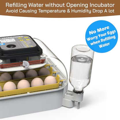 MATICOOPX 20 Egg Incubator with Humidity Display, Egg Candler, Automatic Egg Turner, for Hatching Chickens