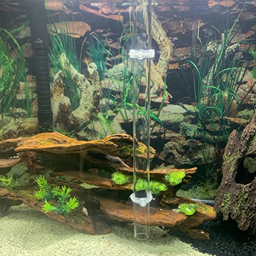300mm Acrylic Aquarium Shrimp Feeding Tube Aquarium Clear Fish Food Feeder Tube for Fish Tank with 2pcs Suction Cups