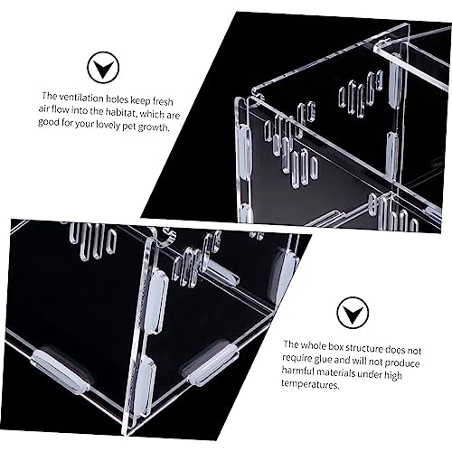 Acrylic Reptile Box for Bearded Dragon Turtle Spider Safe Eco-Friendly Removable Easy Assembly