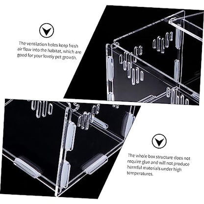 Acrylic Reptile Box for Bearded Dragon Turtle Spider Safe Eco-Friendly Removable Easy Assembly