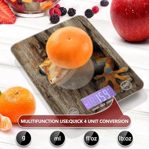geckoes Reptile 3d Wood Background Soap Making scale for food weight 11lb/0.18oz, 5kg/5g gram scales digital weight with 4 unit for Baking Baking peso digital para comida