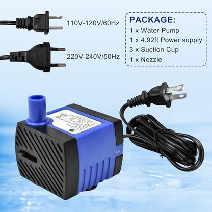 AC 110V Water Pump 2.5W 160L/H 42GPH High Lift 1.48ft Small Submersible Pump for humidifiers - color: 2.5w 160l/H