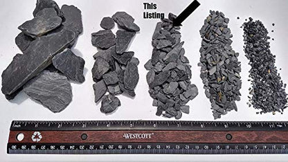Natural Slate Stone - 1/4 to 1/2 inch Slate Gravel for Aquascaping Aquariums, Miniature or Fairy Garden, Aquarium, Model Railroad & Wargaming (1)