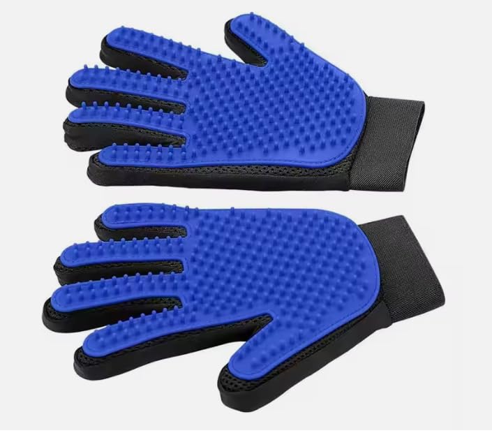 Pet Grooming Glove-Pet Hair Remover Glove- Perfect pet Cleaning Brush Glove- Perfect Washing Glove Brush of the Dog & pet for Short and Long Fur - 1 Pack (Right-Hand), Blue