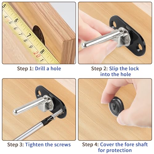 HOWDIA 2 Pcs - Drawer Lock Cabinet Locks with Keys, Zinc Alloy Desk Locks File Cabinet Lock for Wardrobe Furniture Locker Showcase with 2 Key 19mm (Black, Keyed Different) - size: 19mm - Keyed Different