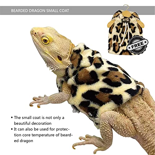 Bearded Dragon Leash and Harness Set, Beardie Carrier, Lizard Adjustable Harness with Leather Wings and Sling Bag, Reptile Small Pet Backpack Batwing Accessories (Leopard Pattern with Crown) - color: Leopard Pattern with Crown