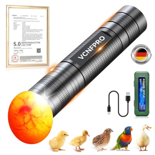 3.0 Upgrade Egg Candler Light【Semi LED Chip】【S-Certified Titanium Material】 | 3-IN-1 Egg Candler Lamp for Chicken Eggs Typy Strong Waterproof Durable Ultra Battery Life No Harm to Eggs - color: Black, size: 1PC-M