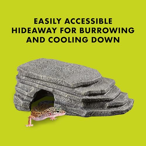 Zilla Herp Hotel, Naturalistic Hide and Basking-Platform for Leopard Geckos, Bearded Dragons, Anoles, Medium - size: Medium