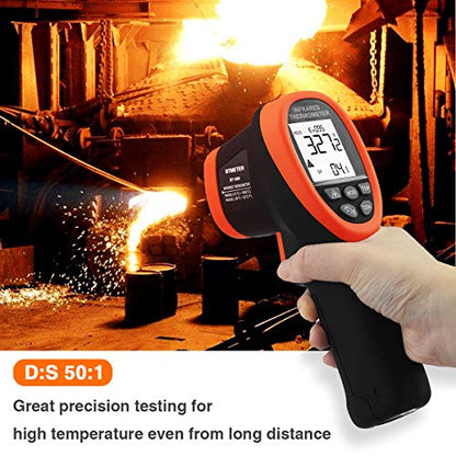 BT-1800 Non Contact Pyrometer High Temperature Infrared Thermometer Gun -58°F ~3272°F (-50~1800℃) DS 50:1 for Metal Melting Furnace Forge Kiln Tempe Tester (Not Accurate for Human Temp) - color: BT-1800 Blue (-58°F ~3272°F)