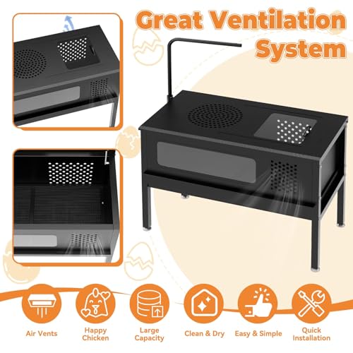 HAYOHRT Chicken Brooder Box - Stand-Up Brooder Pen for Chick Brooder with Lamp Stand & Removable Collection Tray Accommodates Up to 15 Chicks Ideal for Chickens Ducks Quails, No Lamp - size: 32.6 x16.9 x24.8''