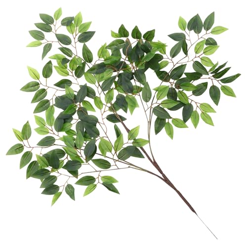 Hemoton Artificial Ficus Leaves for Reptile Terrarium Decoration 12-Inch Simulation Plant for Lizards Snakes and Crab Habitats