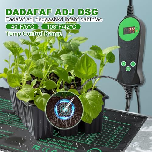 Seedling Heat Mat with Thermostat Pack of 4, Dual Certified by MET and UL Plant Heating Mat Pad Equipped with A Temperature Probe, It Automatically Maintains A Constant Temperature - size: Pack of 4