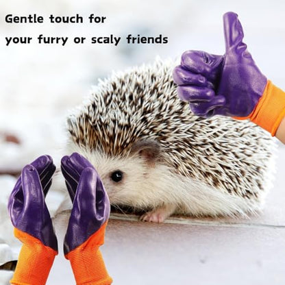 Sugar Glider Gloves Anti-Scratch Reptile Touch Handling with Coating Safety Gloves for Hedgehog