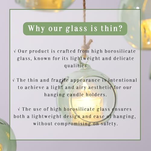 LETINE 12pcs Green Glass Orb Set, 2.17" & 1.93" Spheres for Air Plant Terrarium, Tea Light & Votive Candle Holders - Ideal for Wedding Centerpieces, Christmas Table Decorations, Rehearsal Dinner