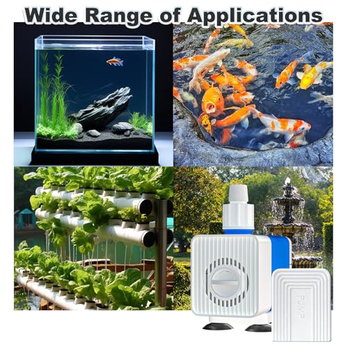 SongLong Submersible Pump 400GPH 6ft. High Lift for Fountains | Ultra Quiet, with Over Heating Protection, for Hydroponics, Ponds, Aquariums & More - size: 400GPH