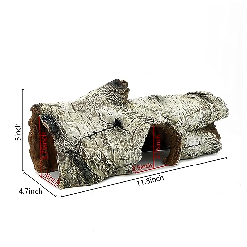 JIHAQUA Aquarium Resin Bark Terrarium Decor, Lizard, Snake or Reptile Hide | Lizard, Spider and Aquarium Fish Hide Cave (Medium Bark A)