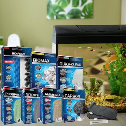 36 Pcs 306/307 Filter Media Canister Filter Maintenance & Replacement Filter Media Kit, Quick Clear, Carbon Bags (300g), Biomax (500g), Bio Foam, Phosphate-Ammonia-Nitrite Remover, Including Mesh Bags - size: 306/307