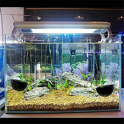 Tfwadmx Aquarium Plant Holder Pot Aquarium Decor Crystal Glass Aquatic Plant Cup with Suction Cups for Fish Tank Aquascape Decoration (4 Pack)