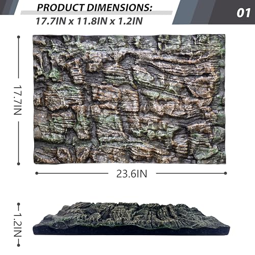 23.6x17.7in Rock Terrarium Background,3D Reptile Tank Background Board,Amphibian Stereo Backdrop Wall,Lizard Snake Gecko Spider Turtle Fish pet silo Background Decorative Panel(Paleyellow) - color: Paleyellow-23.6"* 11.8"（1pcs）