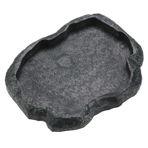 Reptile Water Dish, Resin Feeding Bowl for Tortoise | Made of durable resin, safe for snakes, lizards, iguanas, frogs, and other amphibians. Ideal for feeding and drinking.