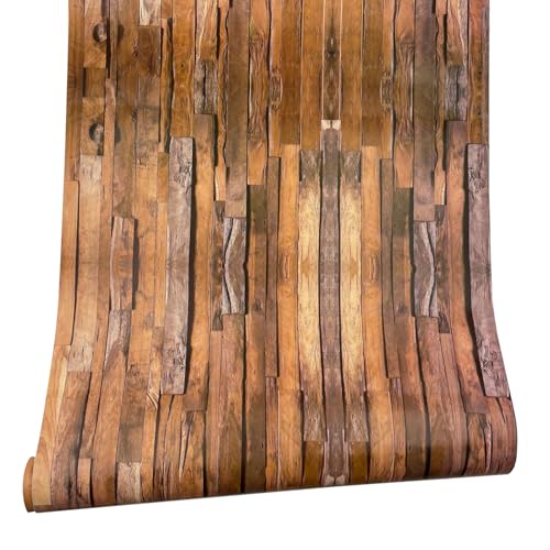 Yifely Self-Adhesive Shelf Liner Removable Tabletop Protect Paper for Covering Rent House Shelving Drawers, Rustic Wood Grain, 17.7 Inch by 9.8 Feet