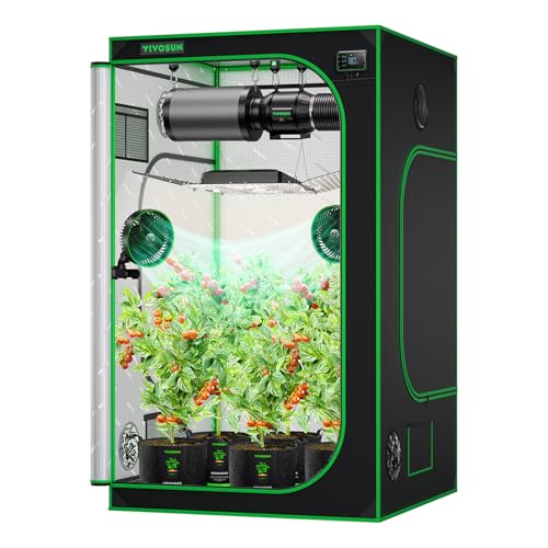 VIVOSUN S448 4x4 Grow Tent 48"x48"x80" Mylar Tent for Indoor Plants | Easy View Window,Heavy-Duty Zippers,100% Reflective Mylar Interior, Robust Steel Frame,Removable Floor Tray - size: 48"x48"x80"