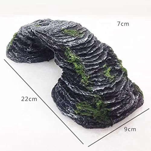 Turtle Rocks for Tank,Stone for Aquatic Turtle Tank,Turtle Tank Landscaping Ornament Basking Platform Accessories Supplies | Non-Toxic Safe Natural Simulated Rock Basking Dock with Ramp, Aquarium Reptile Habitat Decor for Frogs, Terrapins
