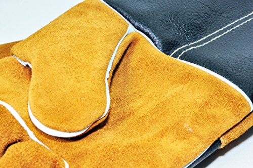 G & F Products Leather Heat-Resistant BBQ Gloves, Kevlar Stitch, 1 Size - style: Grain Finish Back/Suede Finish Palm.