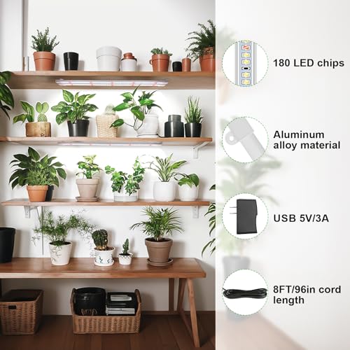 Wiaxulay LED Plant Grow Light Strips, 6000K White Grow Lights for Indoor Plants Full Spectrum, 3 Bars/16 in Grow Lamp with 6/12/16 Hrs Timer, 5 Brightness for Green House, Hydroponics, Seed Starting | 3 Bars 1 Pack, 6000K Growing Lamp with 3 Lighting Mode