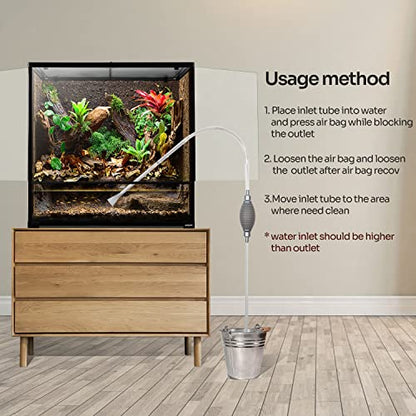 REPTI ZOO Large Reptile Paludarium Tank, Vertical Reptile Terrarium Wide & Tall Amphibian Tank with Top Screen Ventilation (36" W X 18" D X 36" H (Paludarium)) - size: 36" x 18" x 36" (Paludarium)