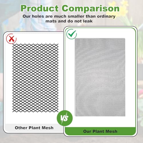 20Pcs Flower Pot Hole Mesh Pad Mesh for Plants 11.8x7.8 Inch | Drainage Meshes, Planter Meshes, Bottom Grid Mat, Plant Succulent Potting Mat, Bonsai Pots Barrier