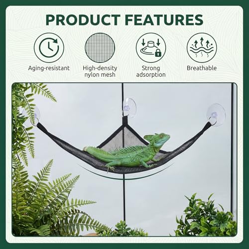 2 Pack Breathable Mesh Reptile Hammock Axolotl Lizard Bearded Dragon Geckos Hammock Axolotl Tank Accessories Bearded Dragon Accessories for Geckos Snakes Iguanas Anoles Chameleon