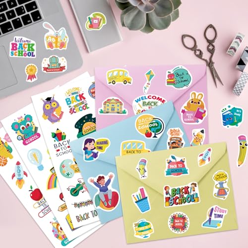 369Pcs Welcome Back to School Stickers Stickers, Self Adhesive First Day of School Sticker School Themed Stickers for Craft Supplies Classroom Rewards Party Decorations - style: Back to School