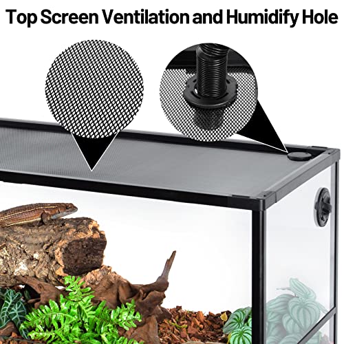 67 Gallon Reptile Tank, Glass Reptiles Terrarium 48" x 18" x 18", Sliding Door, Top Ventilation, Cable Pass, Humidify Hole, Large Reptile Cage Habitat for Bearded Dragon, Lizard, Snake, Gecko - size: 48" x 18" x 18"