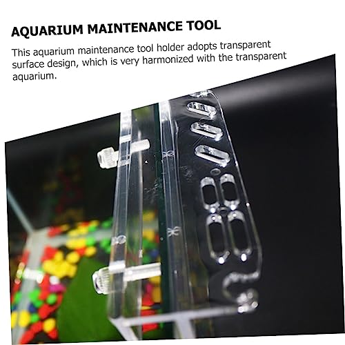 Aquarium Tool Holder Acrylic Fish Tank Wall Organizer for Scissors Tweezers and Cleaning Tools Convenient Storage Rack for Aquatic Plants and Accessories