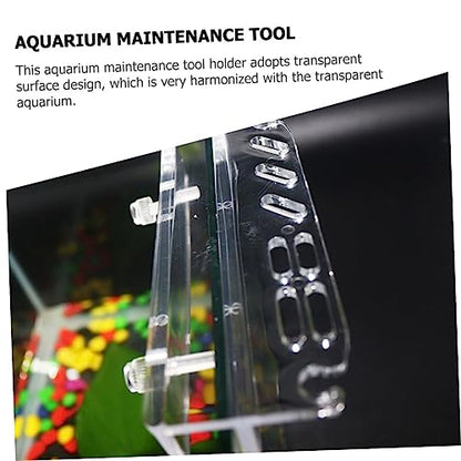 Aquarium Tool Holder Acrylic Fish Tank Wall Organizer for Scissors Tweezers and Cleaning Tools Convenient Storage Rack for Aquatic Plants and Accessories