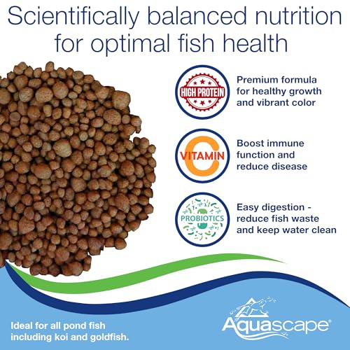 Aquascape Premium Staple Fish Food Pellets for Small to Medium Pond Fish, Medium Pellet, 2.2 Pounds | 98868 - size: 2.2 Pound (Pack of 1), style: Medium Pellet
