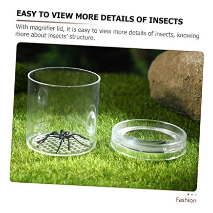 BESTOYARD Portable Insect Observation Cup Magnifying Glass Multi-Function Critter Feeding Box for Boys and Girls Small Magnifying Container for Insects and Butterflies