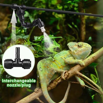 20 Pack 1/4" Push to Connect Fittings Tee Connectors | Reptile Mister System 1/4" Quick Connect Fittings,Reptile Mister Fittings for Aquarium,Vivarium,Irrigation System - size: 20 Pack 1/4" Tee