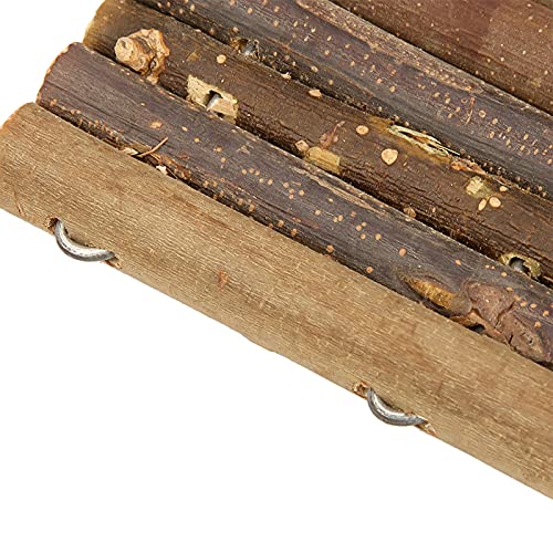 Fdit Pet Ladder Bridge Bend Wooden Hamster Wood Ladder Living Fence Suspension Bridge Exercise Chew Toy for Reptile Rodents Small Animals(Small)