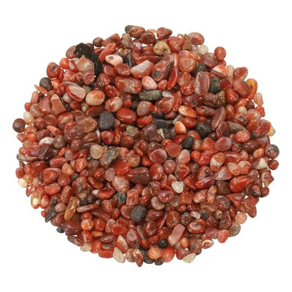 Crystal Chips Stone, 0.44 Lb Fluorite Gravel Rocks (Red Agate, 5-7 Mm) - color: Red, size: 5 - 7 mm