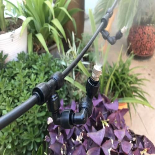 360 Adjustable Universal Spray Misting Nozzle Kit with 5M Hose for Garden Greenhouse Irrigation System Aquarium Reptile Humidity(5M 3 Foggers) - color: 5M 3 Foggers