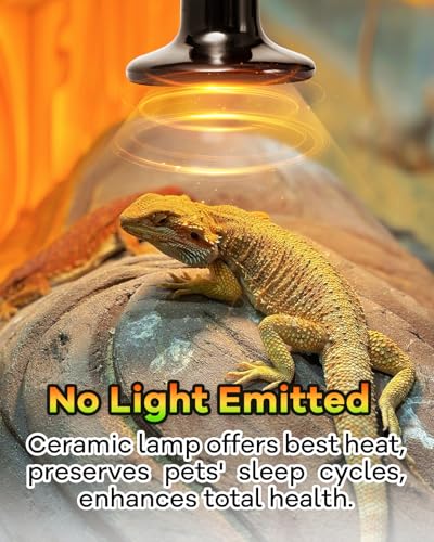 100W Ceramic Heat Emitter, 2 Pack Reptile Heat Bulbs, Ceramic Heat Lamp for Reptiles, Amphibian, Chicken, Dog, Cat, Snake, Chicken
