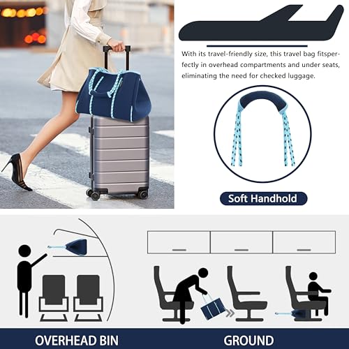 Hibala Neoprene Multipurpose Beach Bag,Gym/Travel/Pool Bag,Tote For Women&Men - color: Blue