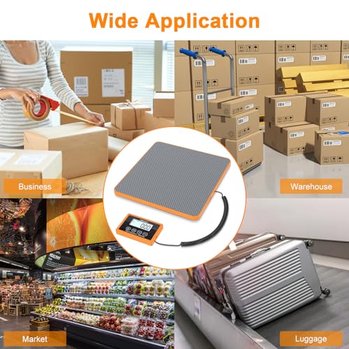 THINKSCALE Shipping Scale, 440lb, 10g/1oz Postal Scale, Hold/Tare | Carbon Fiber Platform – Anti-Slip & Lightweight, Backlit LCD Easy Read, for Packages & Mail. Battery + AC adapter included - color: Carbon Fiber Gray